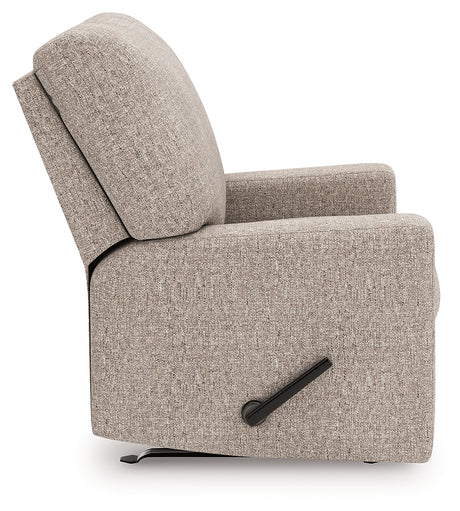side view of Seyler Lane Hemp Chenille Recliner