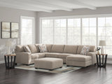 side view of Seyler Lane Hemp Chenille 3-Piece Sectional with Chaise sectional sofa
