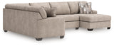 detail view of Seyler Lane Hemp Chenille 3-Piece Sectional with Chaise sectional sofa