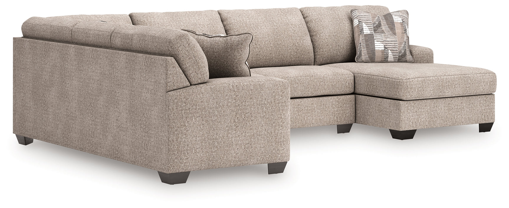 detail view of Seyler Lane Hemp Chenille 3-Piece Sectional with Chaise sectional sofa