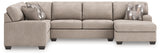 room view of Seyler Lane Hemp Chenille 3-Piece Sectional with Chaise sectional sofa