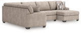 side view of Seyler Lane Hemp Chenille 3-Piece Sectional with Chaise sectional sofa