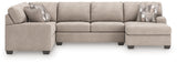 main view of Seyler Lane Hemp Chenille 3-Piece Sectional with Chaise sectional sofa