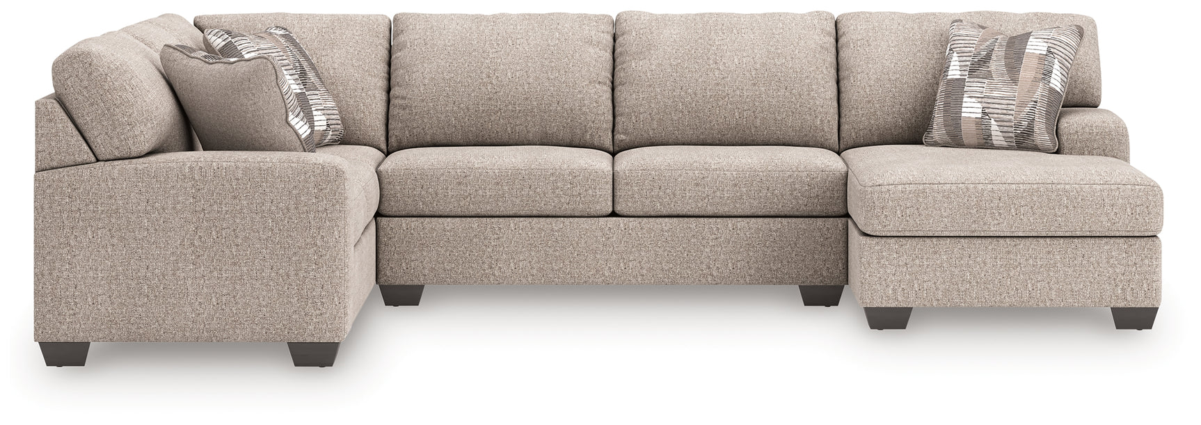 main view of Seyler Lane Hemp Chenille 3-Piece Sectional with Chaise sectional sofa