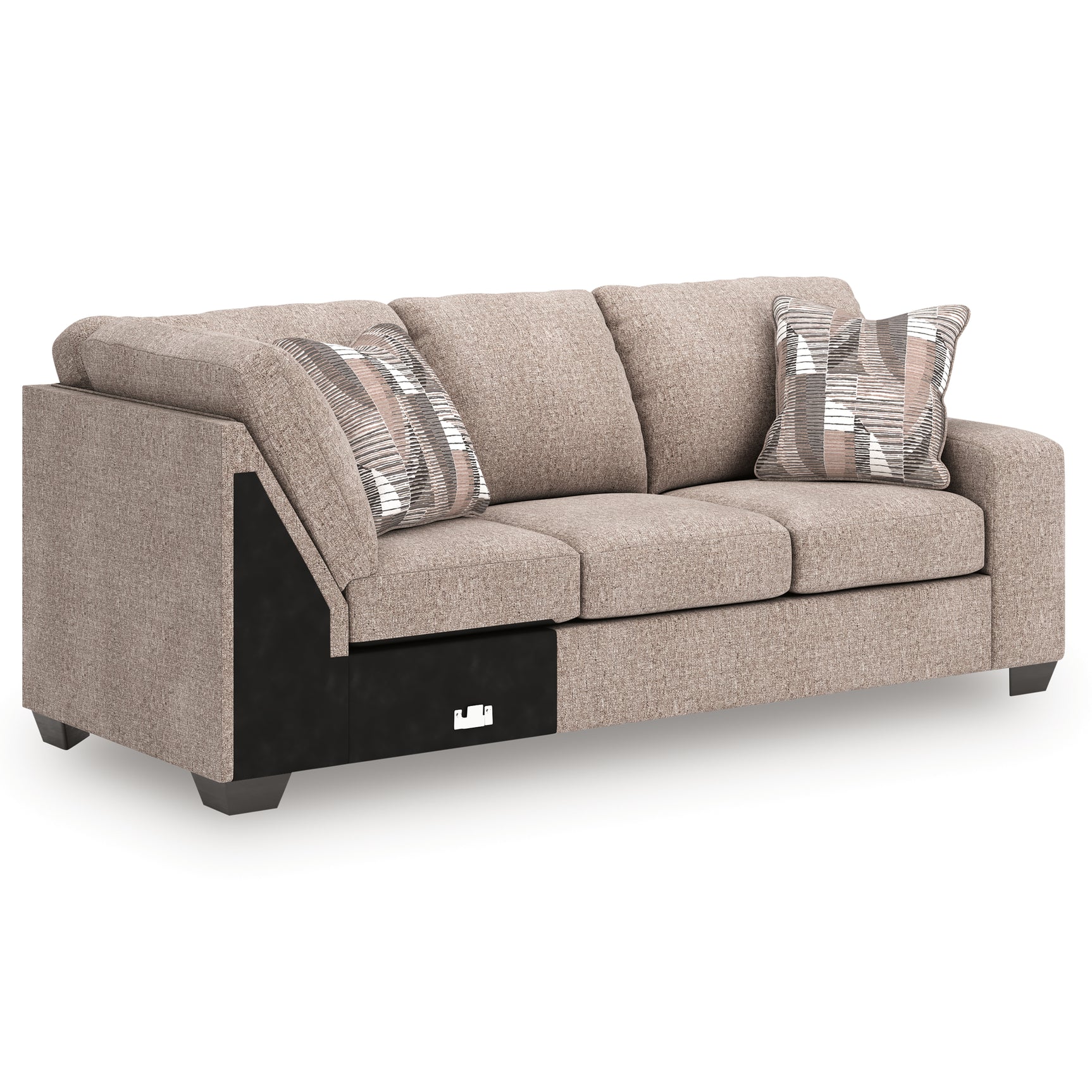 Side perspective of Newellen sofa showing chaise