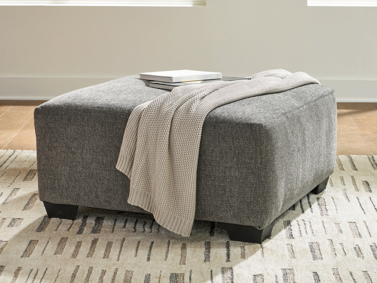 Clarington Greystone Chenille Oversized Accent Ottoman