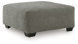 Clarington Oversized Accent Ottoman head-on view in greystone chenille