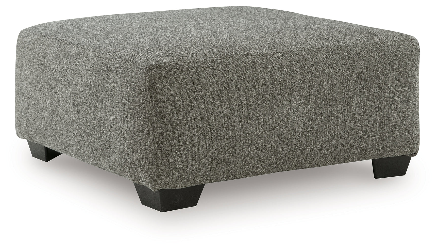 Clarington Oversized Accent Ottoman head-on view in greystone chenille