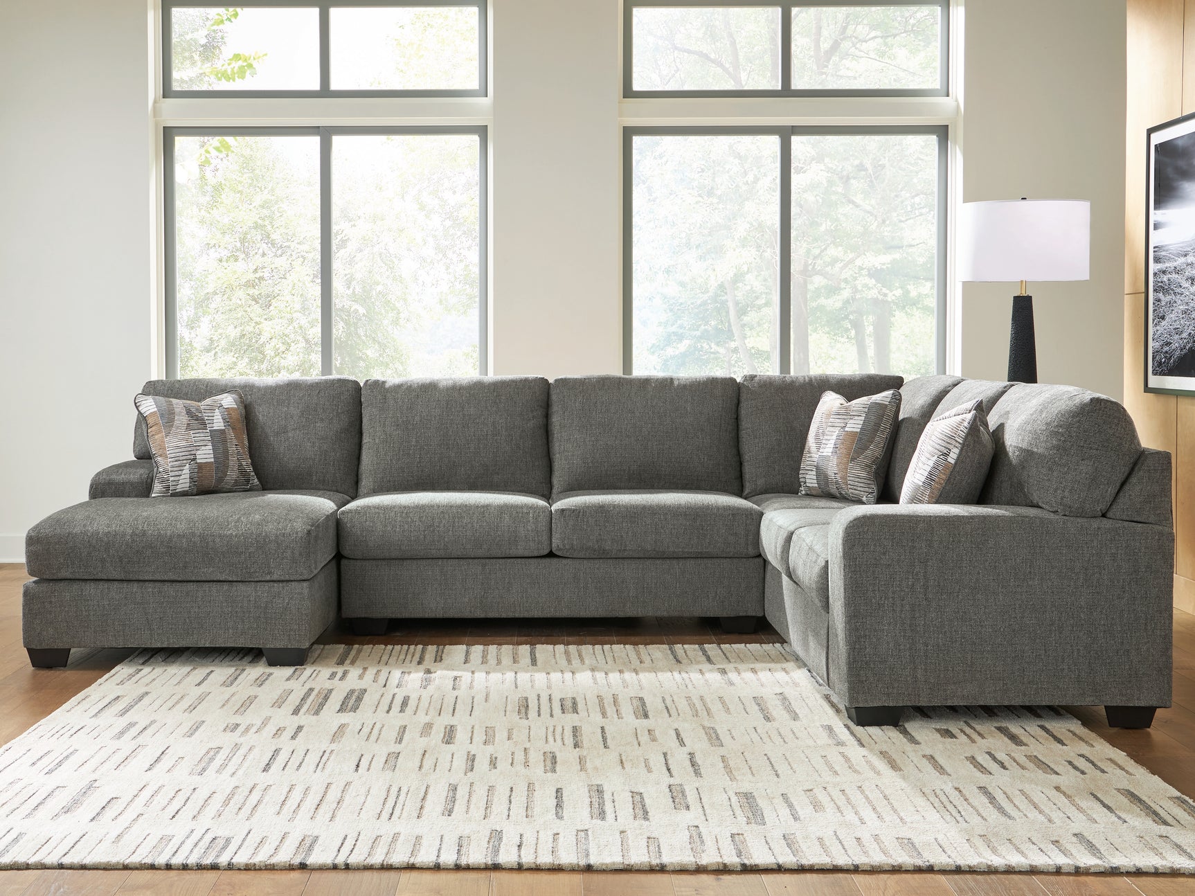Room view showing Clarington sectional with chaise in living room
