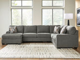 another main angle of Clarington Greystone Chenille Sectional sofa