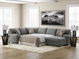 close-up detail of chenille upholstery on Clarington sectional sofa