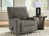 Side view of Clarington Greystone Chenille Recliner
