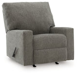 Clarington Greystone Chenille Recliner main view angled