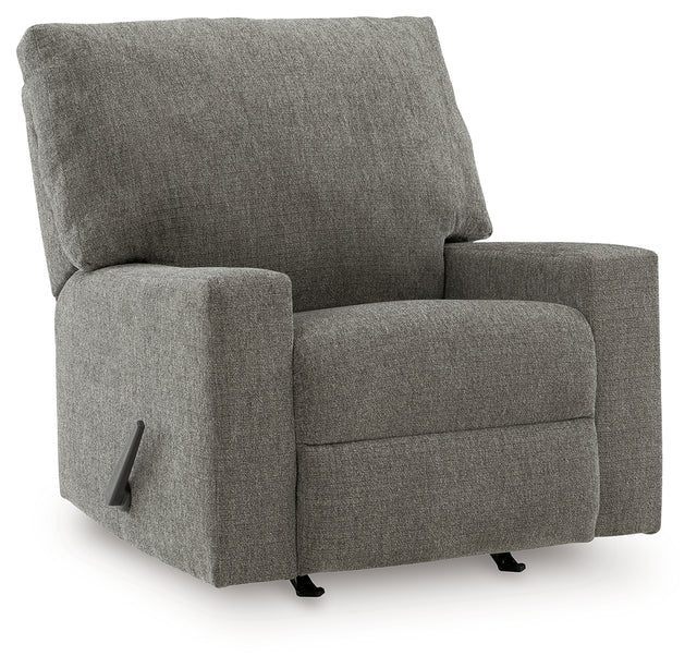 Clarington Greystone Chenille Recliner main view angled