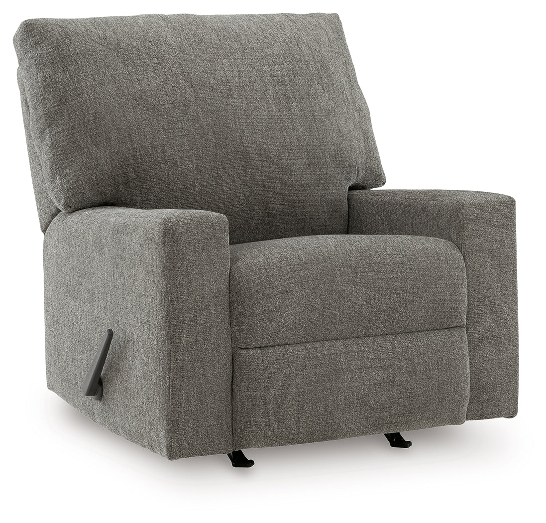 main view of Clarington Greystone Chenille Recliner recliner