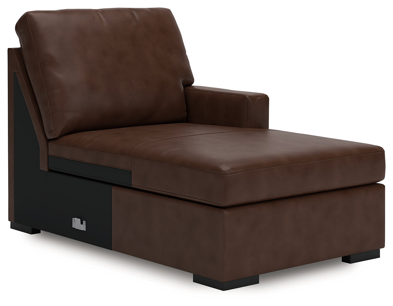 side perspective of McDowlan 3-piece leather sectional