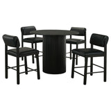 Hamlyn 5-Piece Round Wood Counter Height Dining Set Black — product image 2