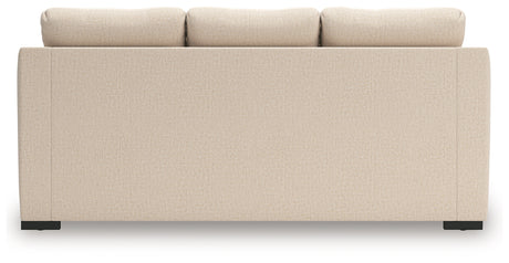 Lango sofa chaise rear view showing fabric texture
