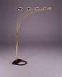 Peacock Gold, Pewter, Black Classical Arc Floor Lamp - Ella Furniture