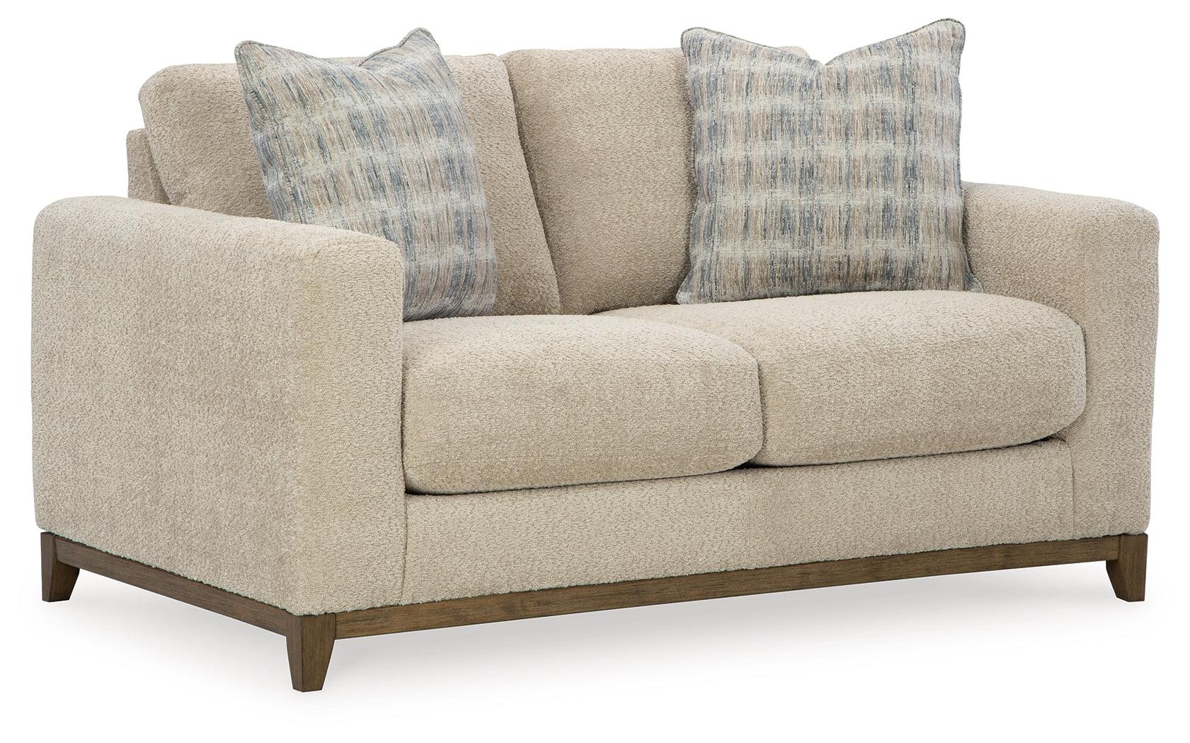Parklynn Desert Chenille Loveseat side angle