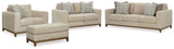 Side view of Parklynn Desert sofa, loveseat, chair and ottoman
