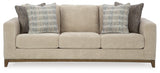 Parklynn Desert Chenille Sofa side view showing seating depth