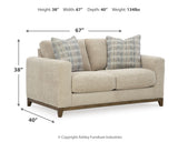 Parklynn Desert sofa, loveseat, chair, and ottoman set front view