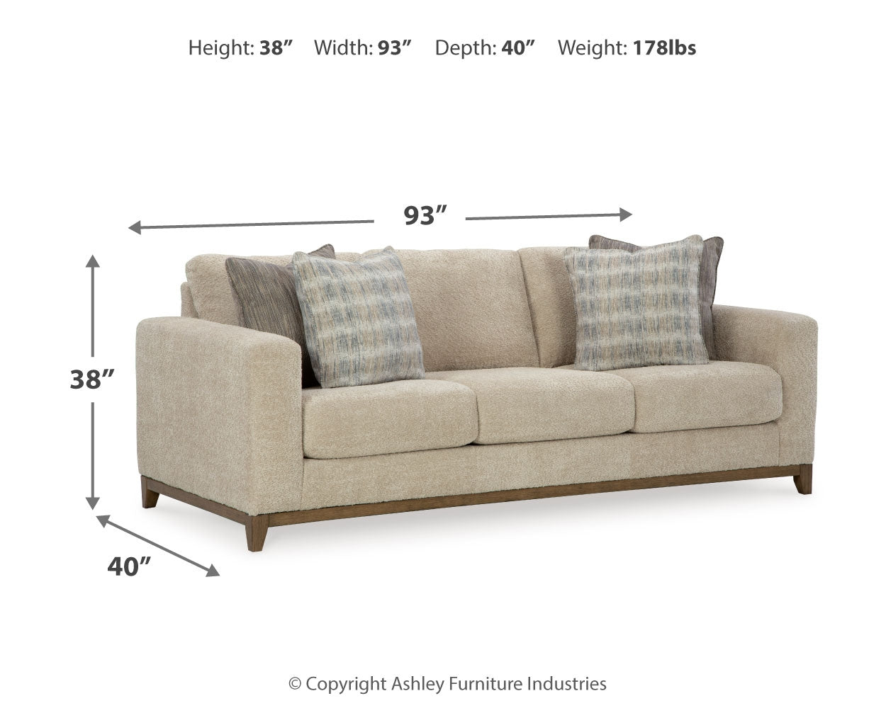 Parklynn Desert sofa, loveseat, chair, and ottoman set front view