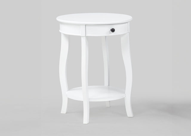 Jacie White Chairside Table from Decor Furniture