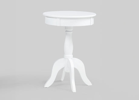 Romy White Chairside Table from Decor Furniture