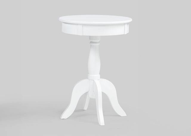 Romy White Chairside Table from Decor Furniture