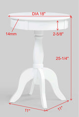 Romy White Chairside Table view 2