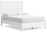 Binterglen White Full Panel Bed — angled view