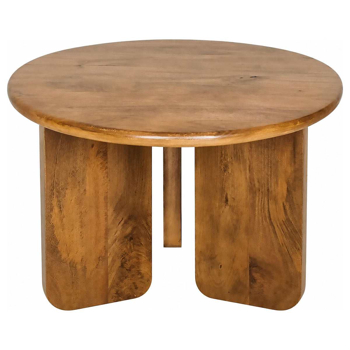 Dale 2-Piece Round Mango Wood Coffee and End Table Set Honey Mango — product image 3