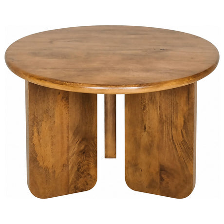 Dale 2-Piece Round Mango Wood Coffee and End Table Set Honey Mango — product image 3