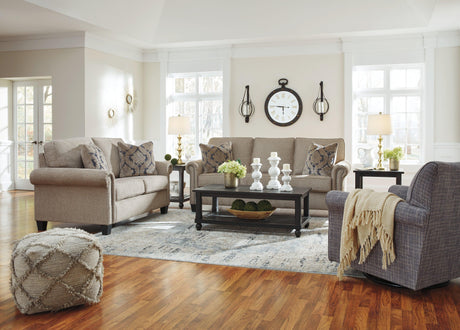 Renley Ash Swivel Glider Accent Chair full room setting