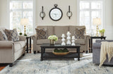 Renley Ash Swivel Glider Accent Chair detail on fabric texture