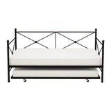 Jones Black Metal Daybed with Trundle front view
