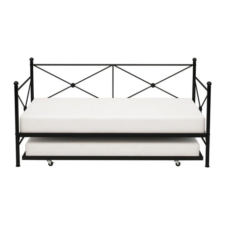 Jones Black Metal Daybed with Trundle front view