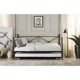 Jones Black Metal Daybed with Trundle black finish detail