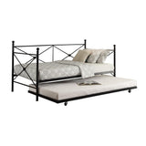 Jones Black Metal Daybed with Trundle close-up detail