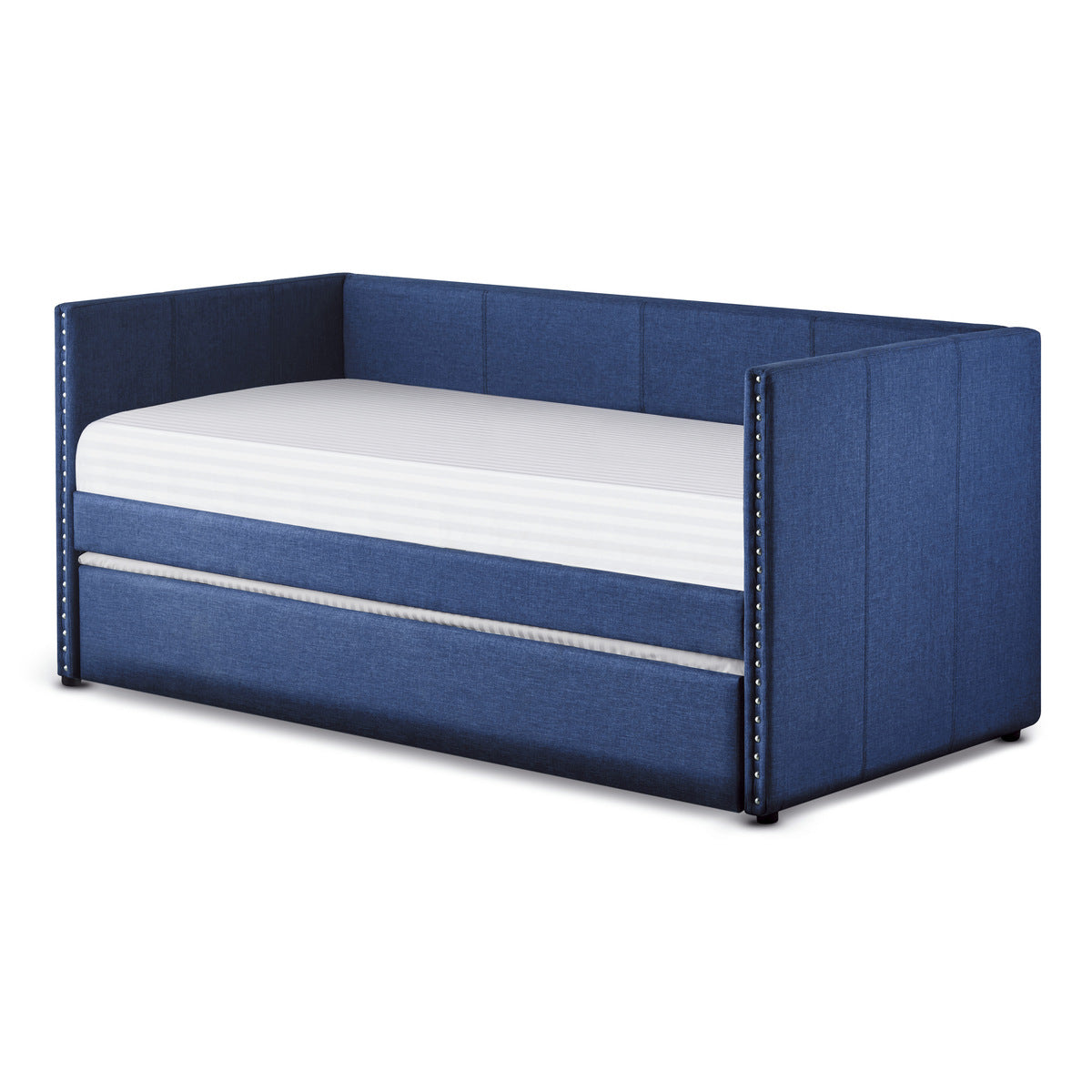 Back view of Therese blue upholstered daybed