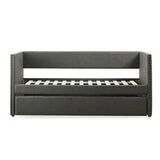 Therese gray upholstered daybed front view