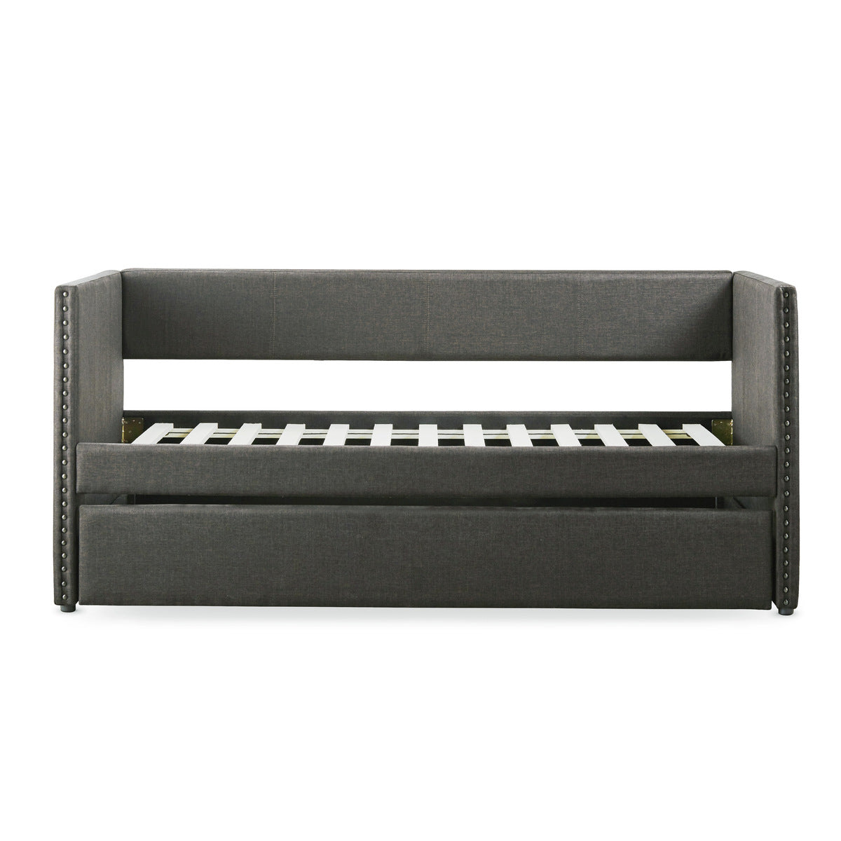 Therese gray upholstered daybed front view