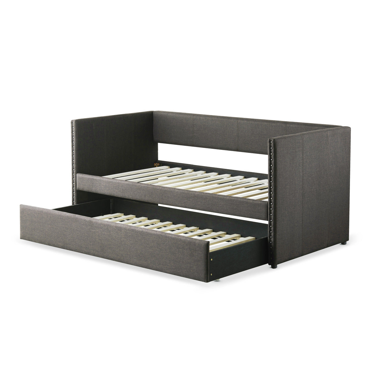 Therese daybed showing caster wheels on trundle