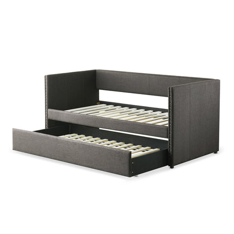 Therese daybed showing caster wheels on trundle
