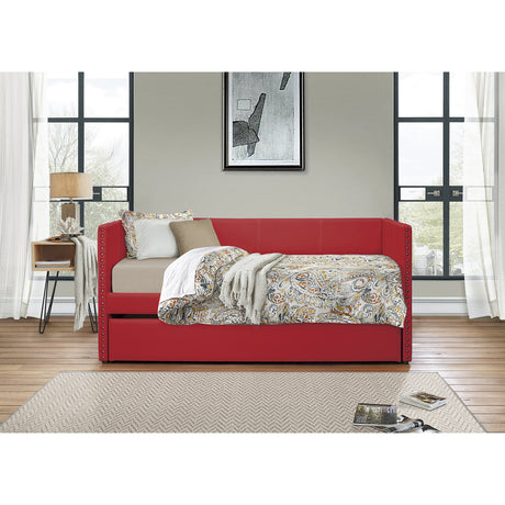 Daybed and trundle showing casters