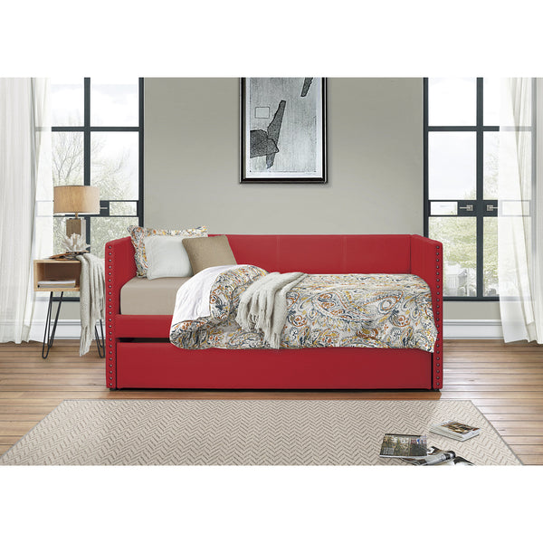 Daybed and trundle showing casters