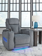 Studio Cave Steel Performance Fabric,Next-Gen Nuvella™,Chenille Power Recliner