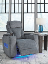 Studio Cave Steel Performance Fabric,Next-Gen Nuvella™,Chenille Power Recliner